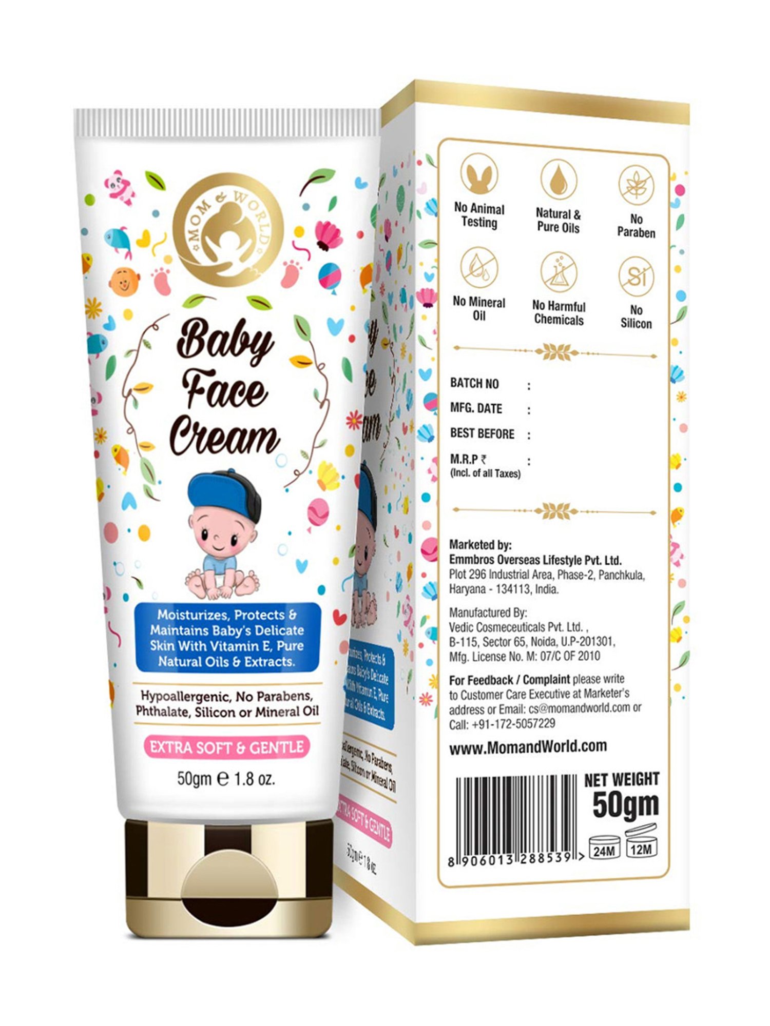 Mom & World Baby Face Cream - 50 gm