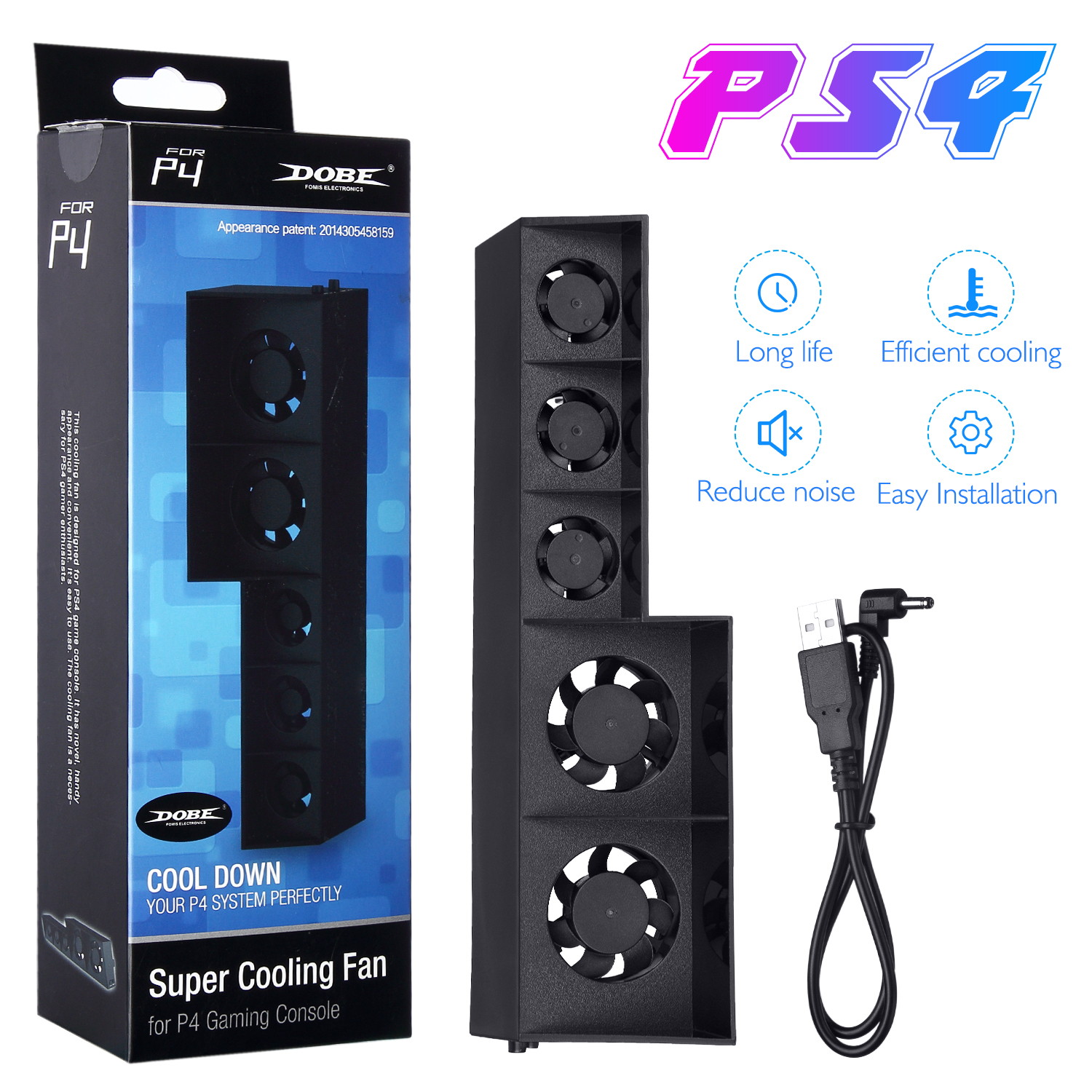 FirstPower USB External Cooler Fan for PS4 Pro Playstation 5 Cooling Fan  Turbo Temperature Control Game Console Accessories