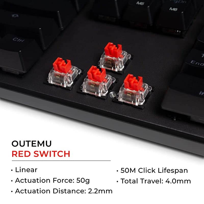 Phantom 87 Key Mechanical Keyboard RGB led Outemu RED Switch