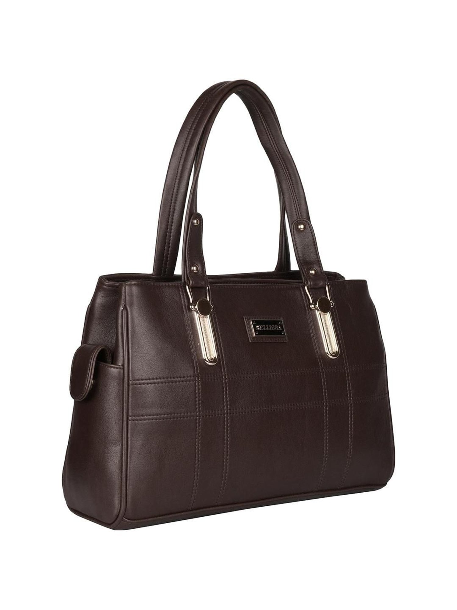 Bellissa Brown Solid Medium Handbag