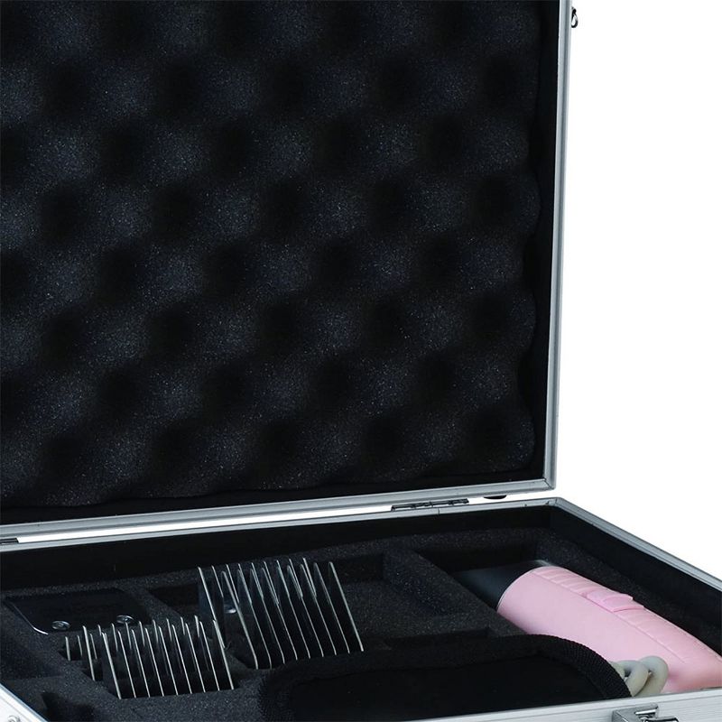 Top Performance TP661 10 Secure Clipper Case with Soft Eggcrate Foam Durable Storage Keeps Accessories Safe for Grooming Pets or Hair Stylists, Chrome