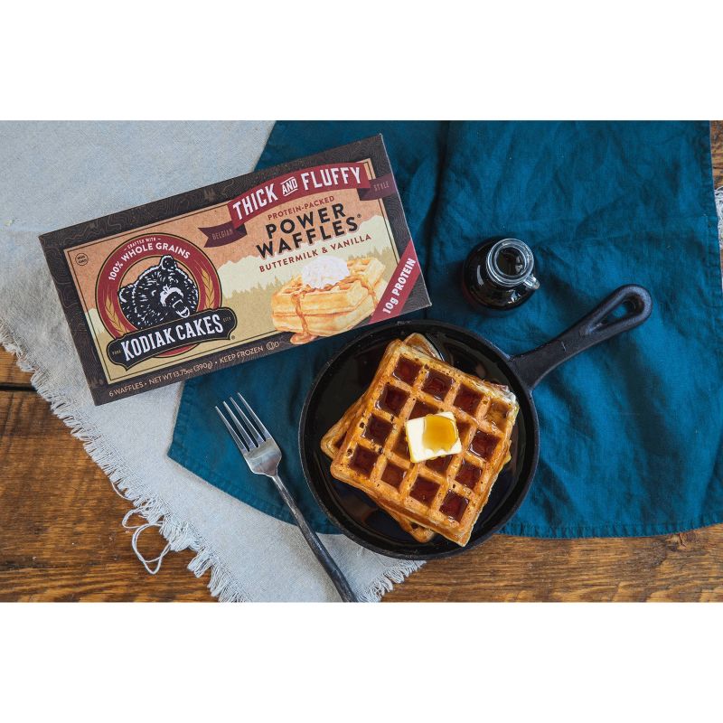 Kodiak Cakes Frozen Power Waffles Thick & Fluffy Buttermilk & Vanilla - 13.75oz/6ct