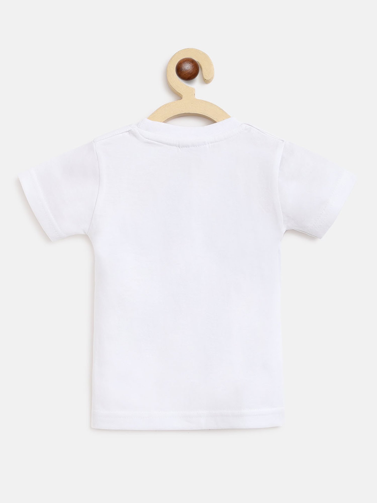 Li'l Tomatoes Kids White & Red Printed T-Shirt with Dungaree