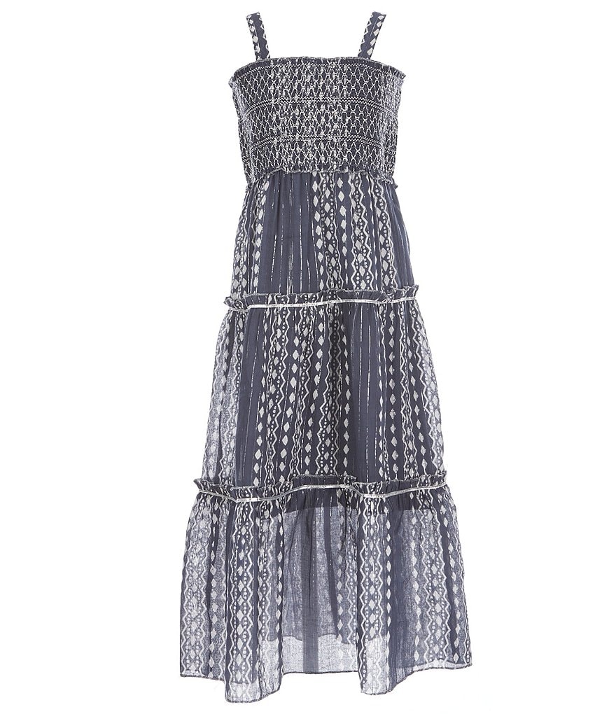 Angie Big Girls 7-14 Stripe Ruffle-Hem Maxi Dress