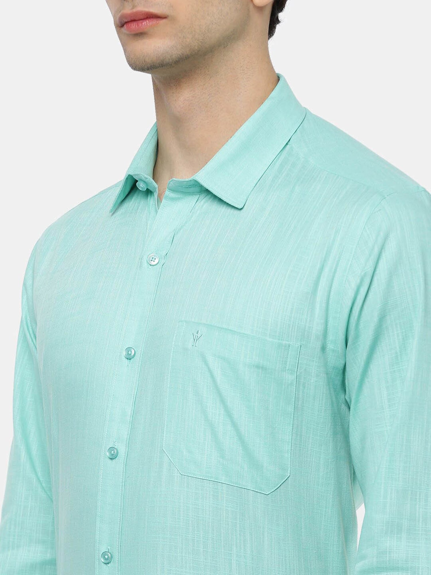 Ramraj Aqua Cotton Slim Fit Self Pattern Shirt