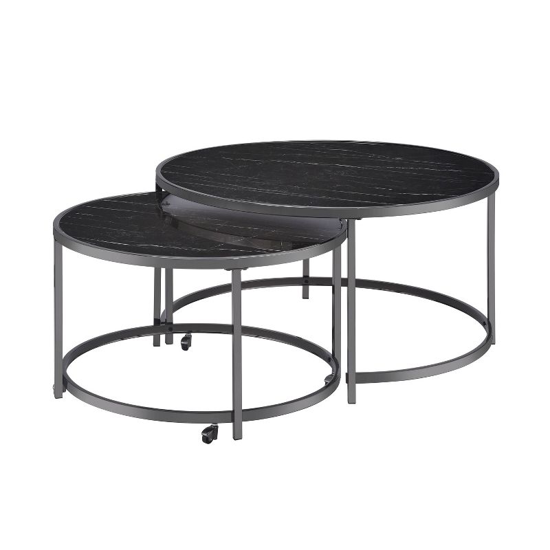 Rayne Nesting Cocktail Table Black - Steve Silver Co.