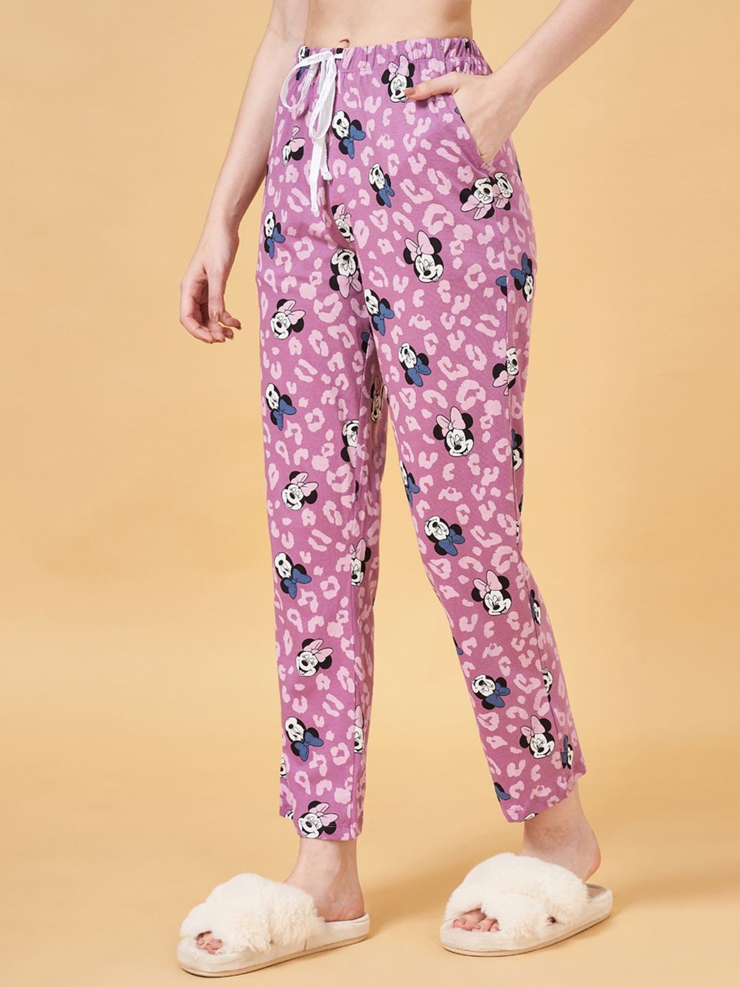 Dreamz by Pantaloons Lilac Cotton Printed Pyjamas