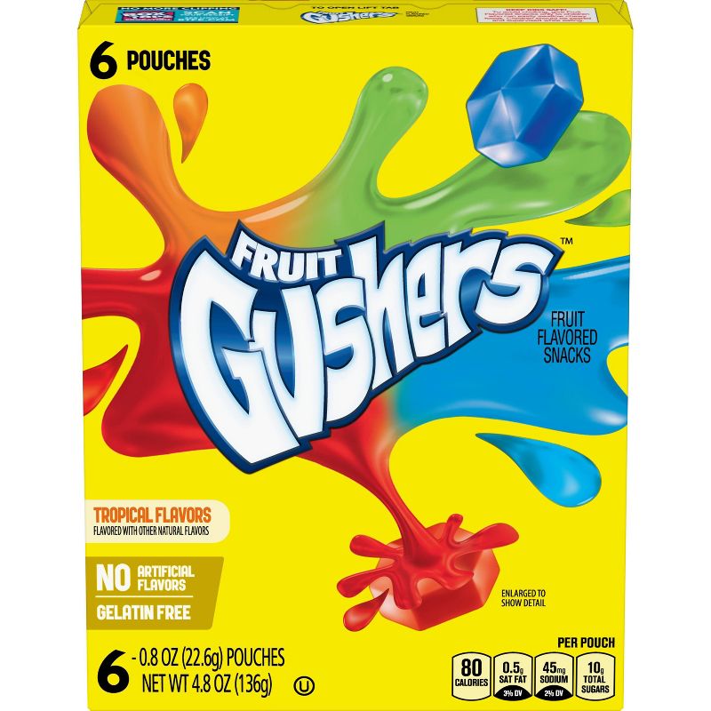 Fruit Gushers Tropical Flavored Fruit Snacks - 6ct
