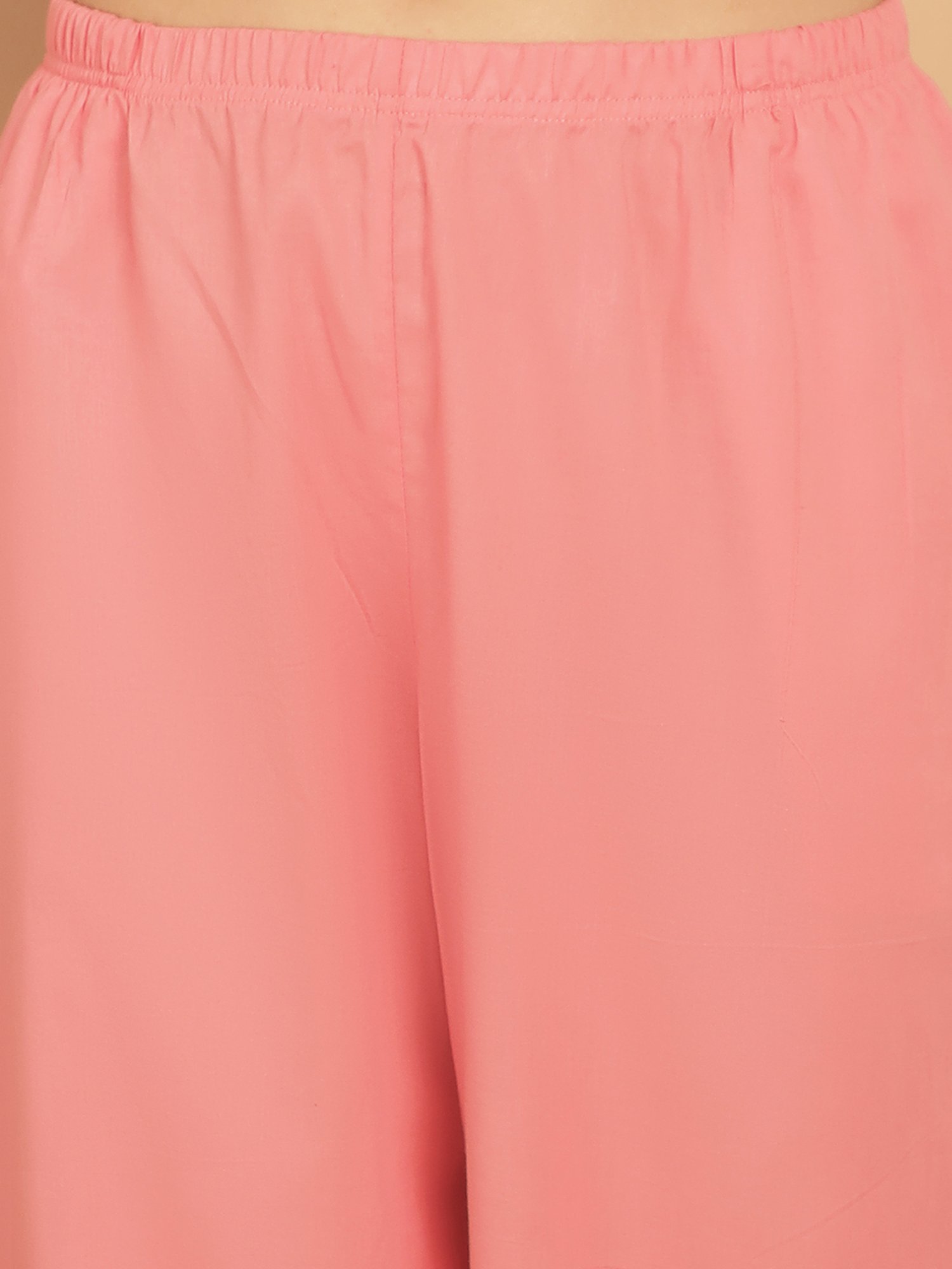 Kanvin Peach Cotton Embroidered Shirt Pyjamas Set