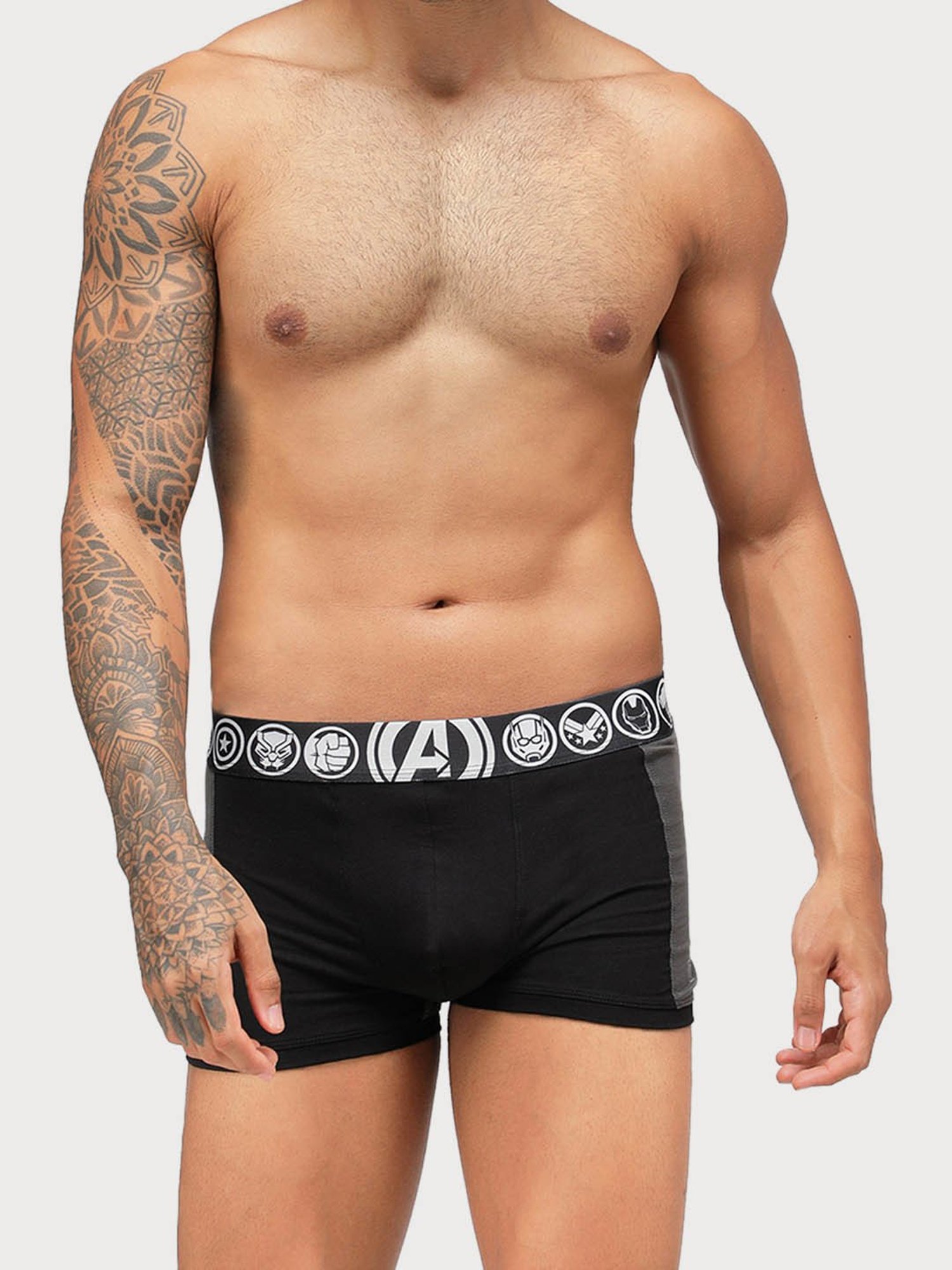 Zoiro Chinese Red & Black Jaspe Regular Fit Trunks - Pack Of 2