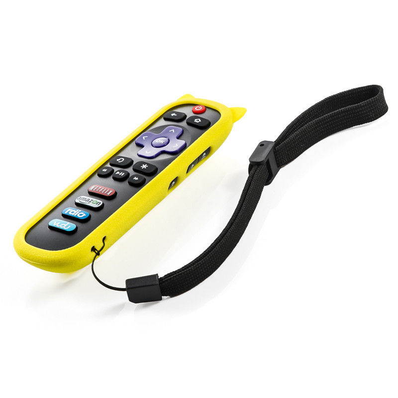 Remote Control For TCL Roku TV Control w/ Netflix Amazon Vudu Radio Key + Yellow Silicone Case