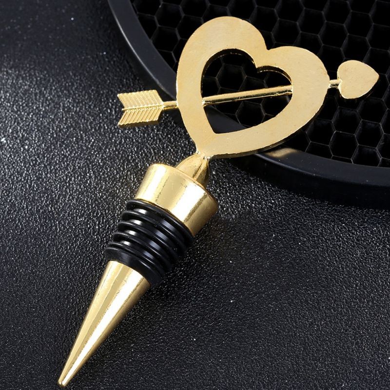1Pc Valentine's Day Metal Heart Shape Wine Bottle Stopper Practical Wedding Gift