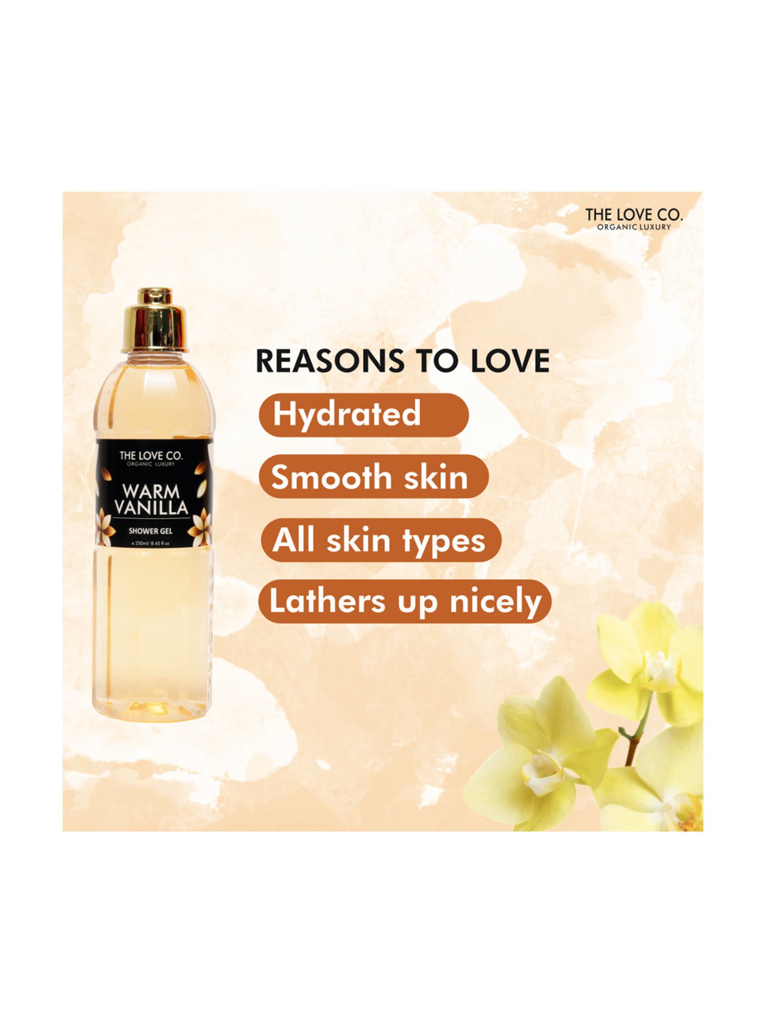The Love Co. Warm Vanilla Body Wash - 250 ml