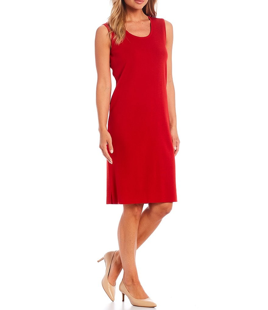 Ming Wang Basic Sleeveless Scoop Neck Tank Dress