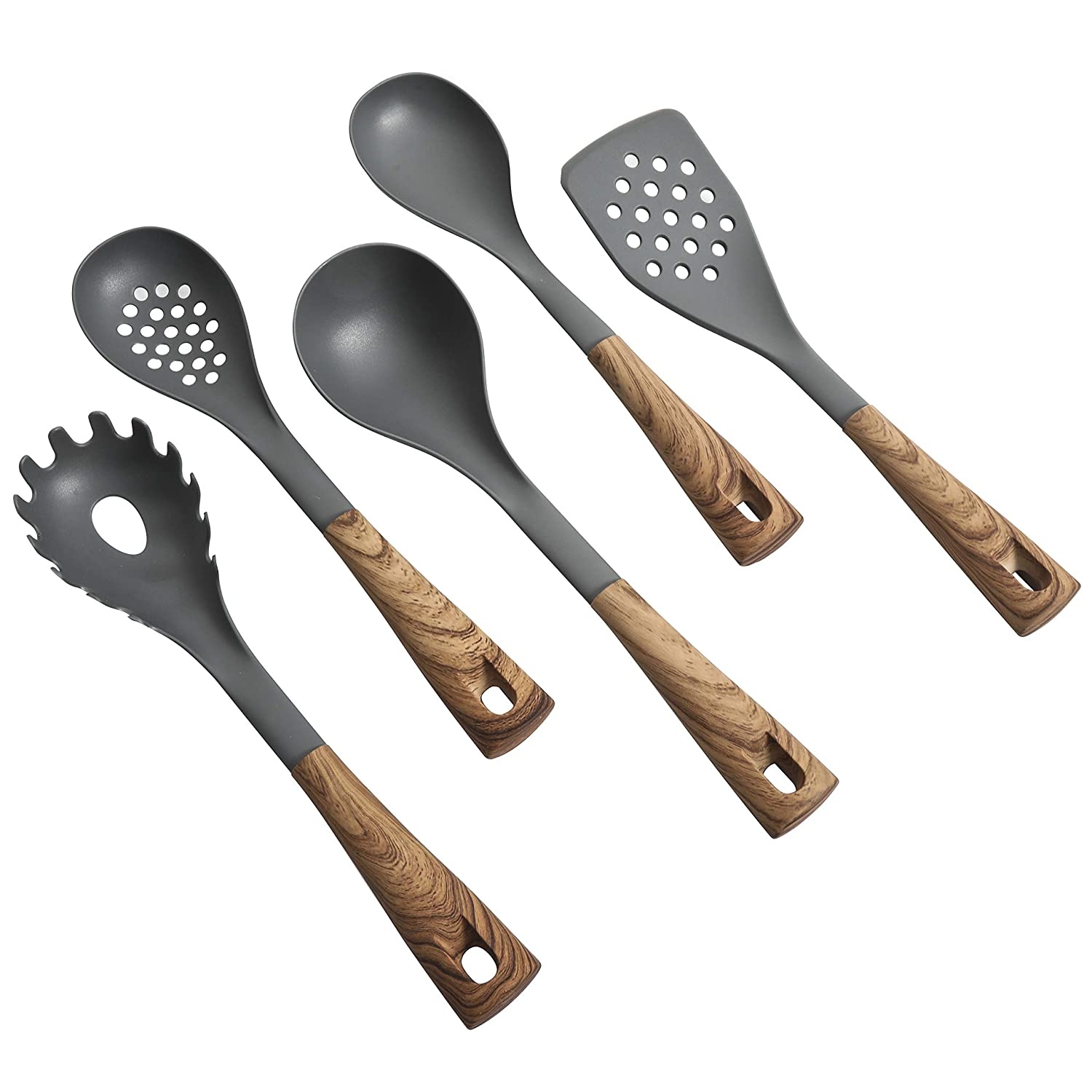 Oster Everwood 5 pc Nylon Tools Set, 5-Piece, Grey/Wood