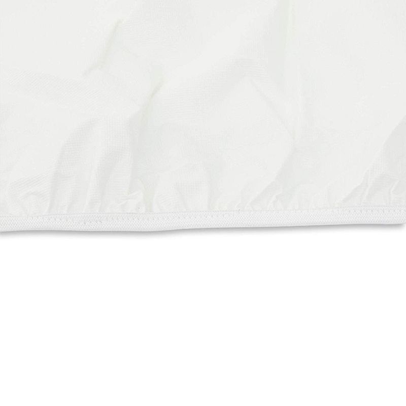 Sparkle and Bash 1 Pack White Tablecloth Table Cover, Round Plastic Elastic for 45-58" Tables