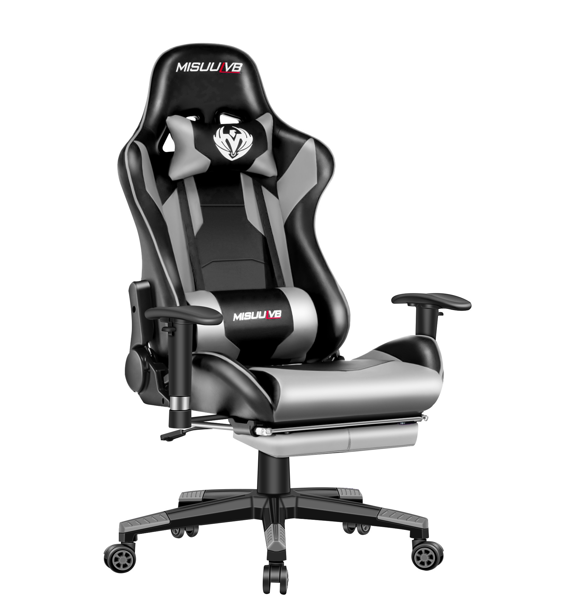 Gaming Chair, Racing Style Computer Desk Chair Padded Armrests Ergonomic Lumbar Support Adjustable Height