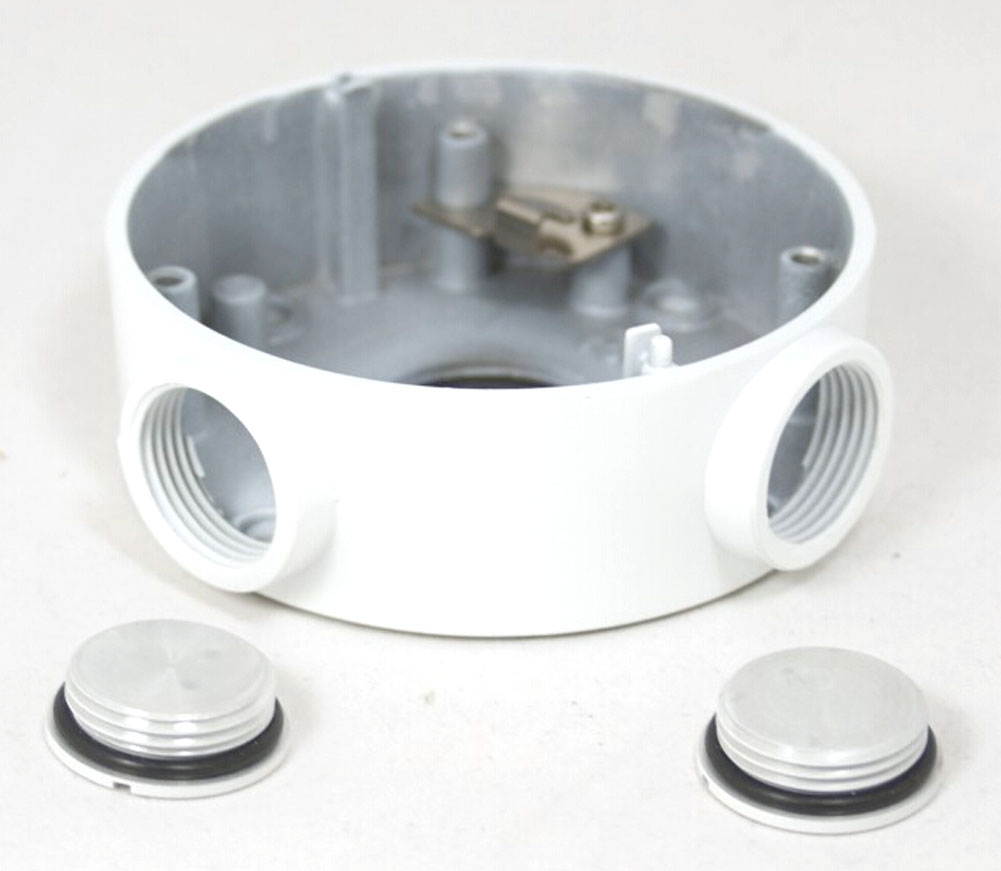 Hikvision camera bracket DS-1260ZJ for ip Bullet Camera DS-2CD2632F-IS or DS-2CD2232-I5 One- cylinder hidden Junction Box/Continental Paint Indoor/Outdoor Bracket/Aluminium Junction Back Box Bracket