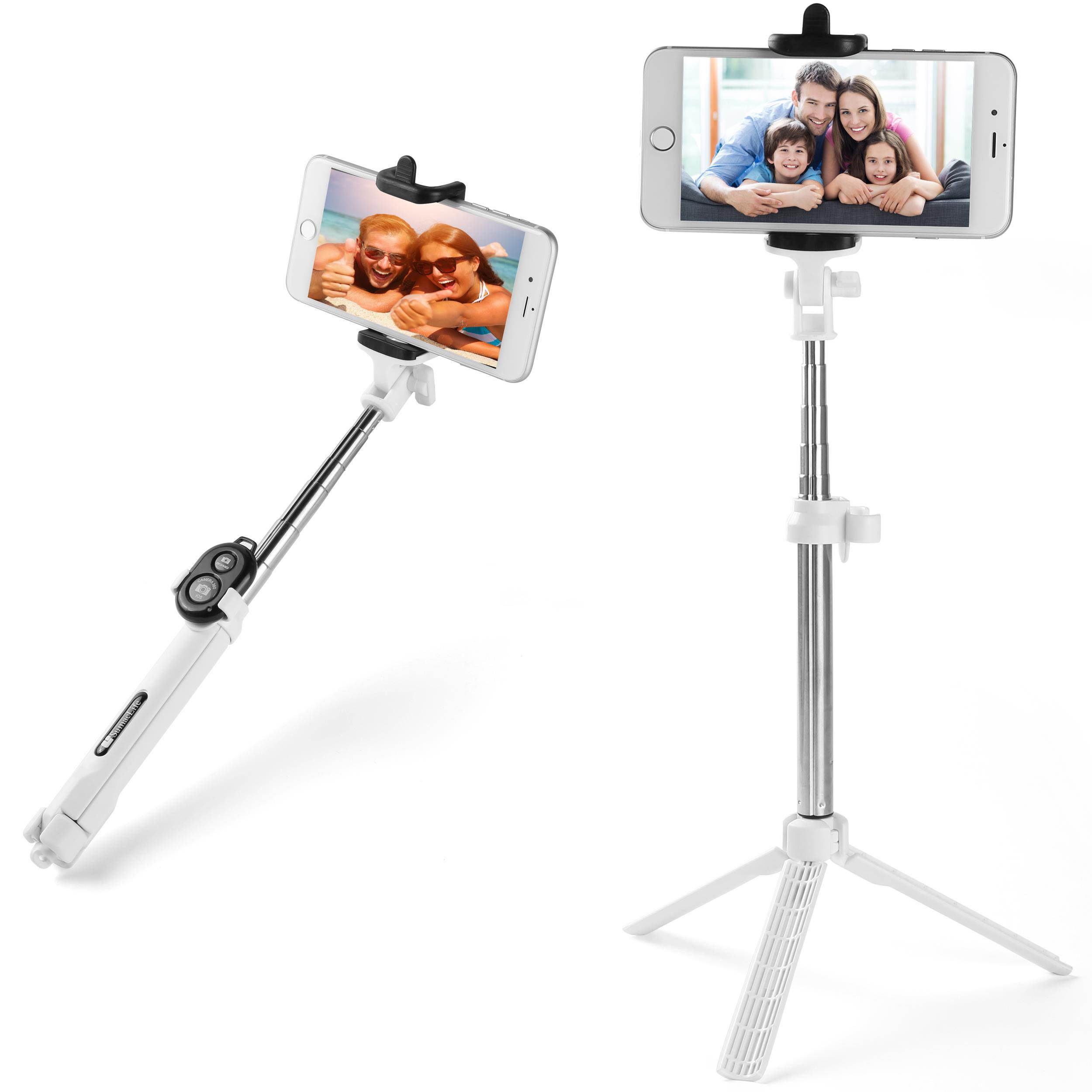 SumacLife Blue Hybrid 2-in-1 Bluetooth Selfie Stick with Built-in Tripod and Wireless Remote Control Shutter for Smartphones