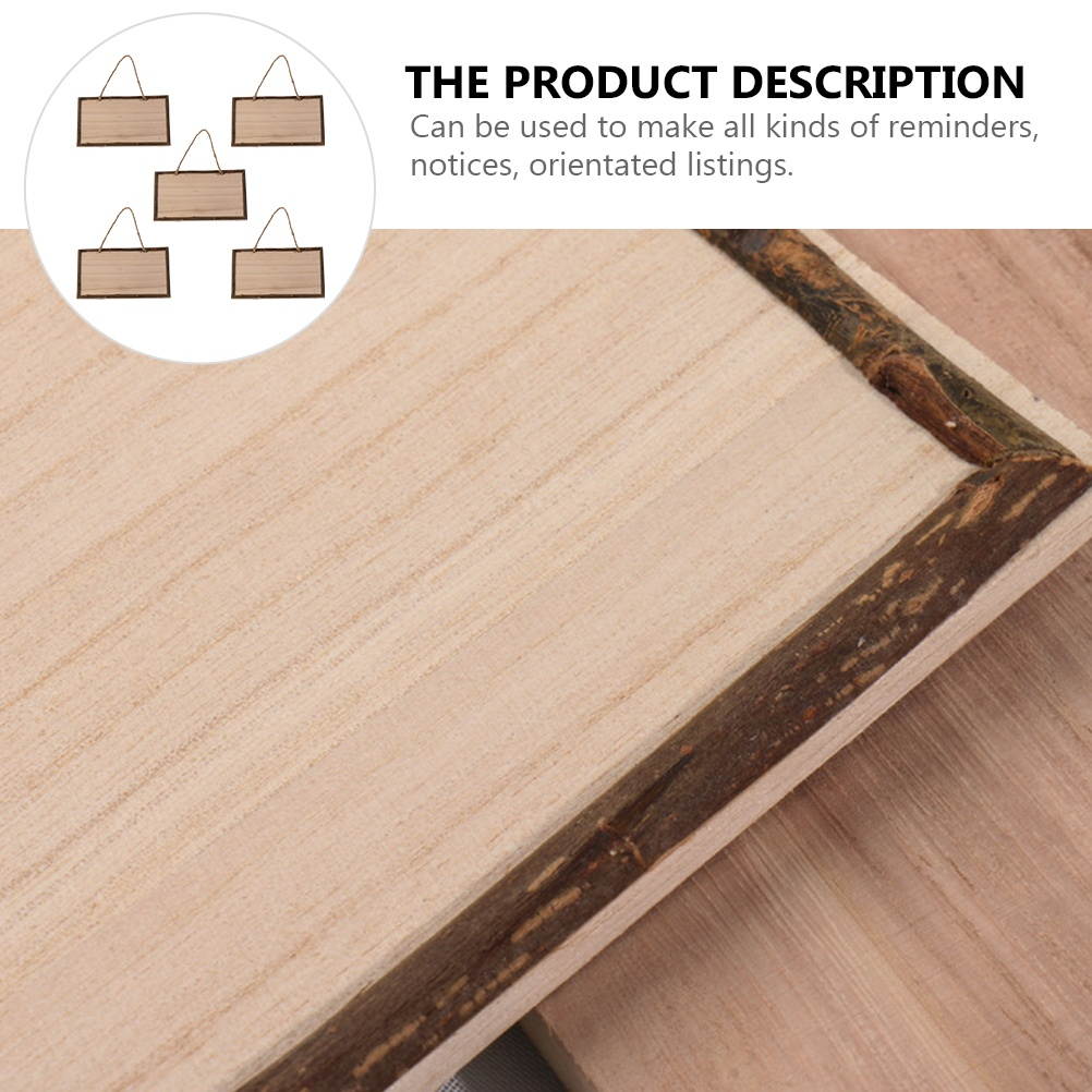 5pcs Hanging Wooden Sign Decoration Blank Instructions Wooden Plaque Party Props