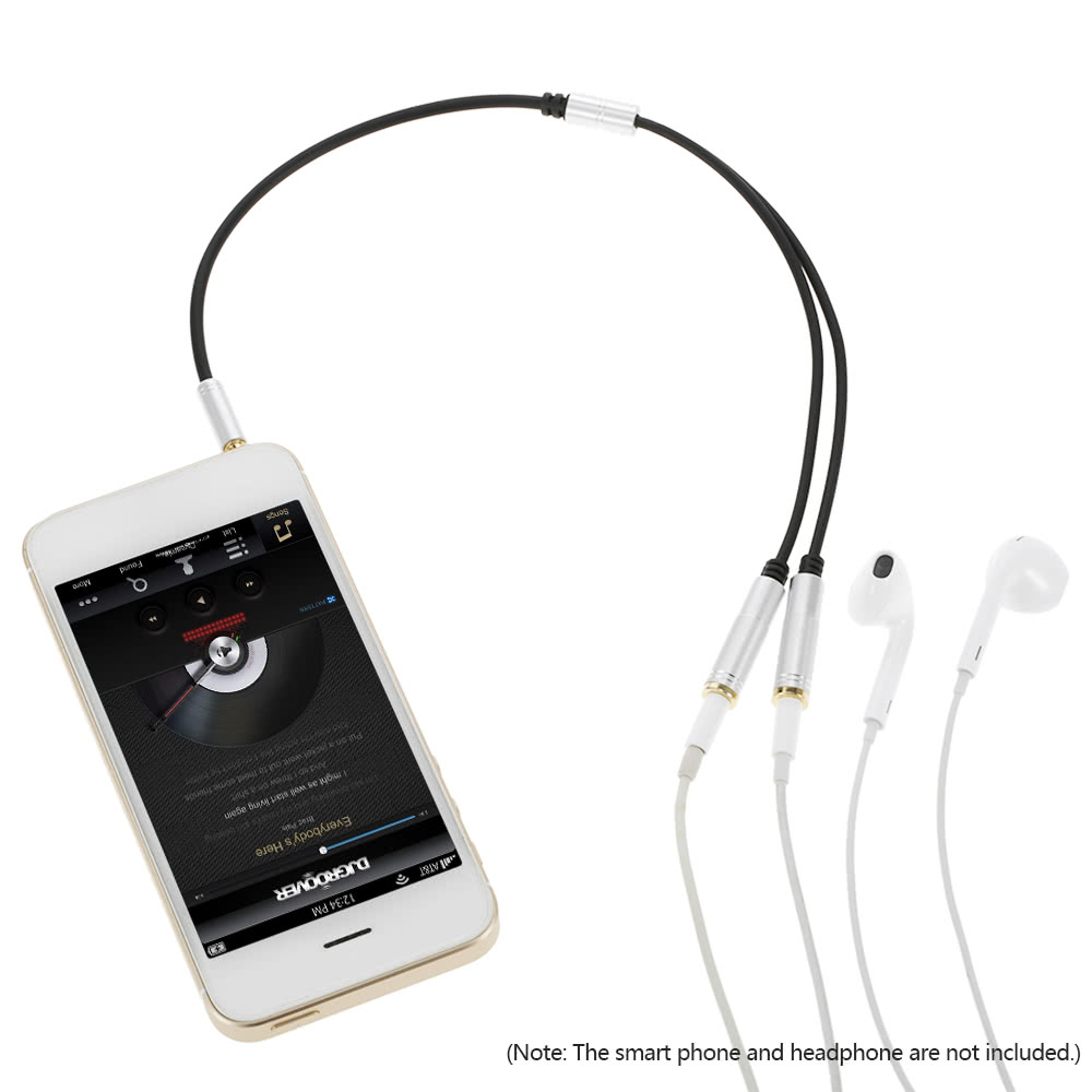 3.5mm Audio Splitter Cable AUX Stereo 1 Male to 2 Female Headphone Extension Cable Adapter for Smart Phone Tablet PC Laptop other 3.5mm Audio Devices Black