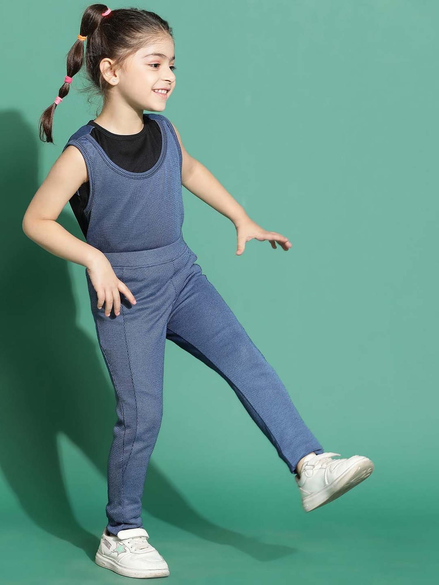 Tales & Stories Girls Blue Slim Fit Leggings