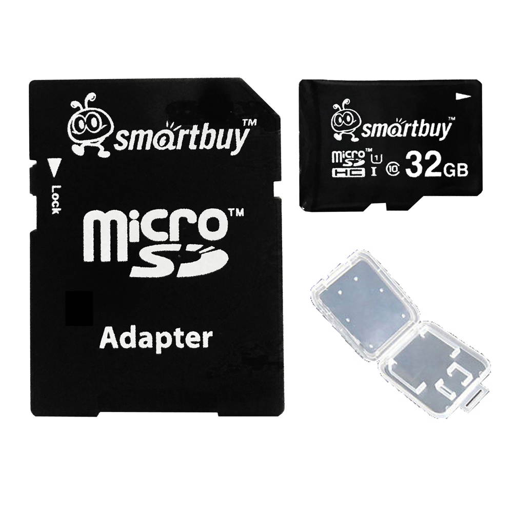 Smartbuy Micro SDHC Class 10 TF Flash Memory Card SD HC C10 Ultra U1 UHS-I HD For Camera Mobile Phone Tab GPS MP3 TV + Adapter + Mini Case (16GB - 2 Packs)