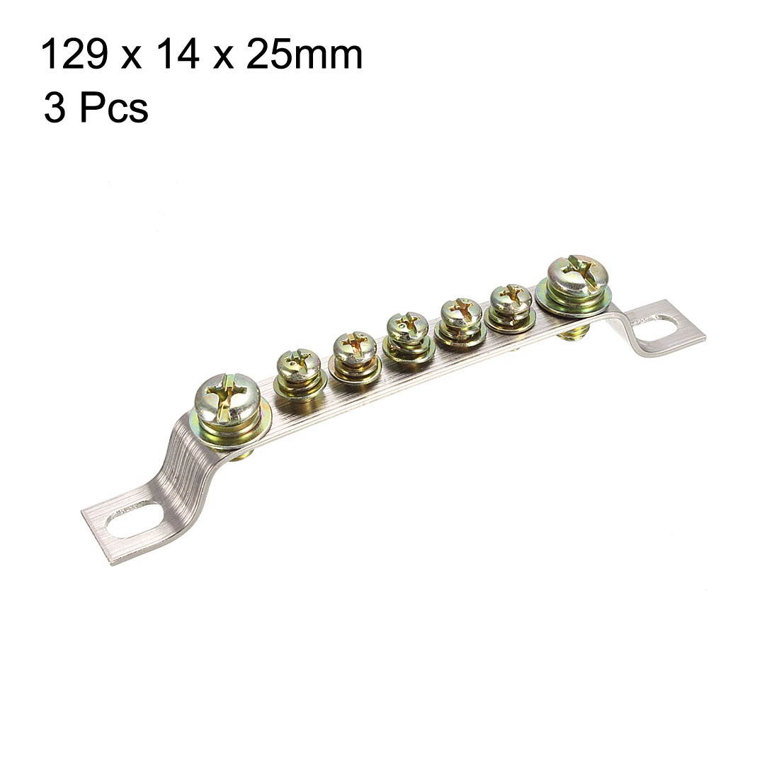 3PCS 7 Holes Ground Wire Bridge Shape Copper Screw Terminal Block Connector Bar