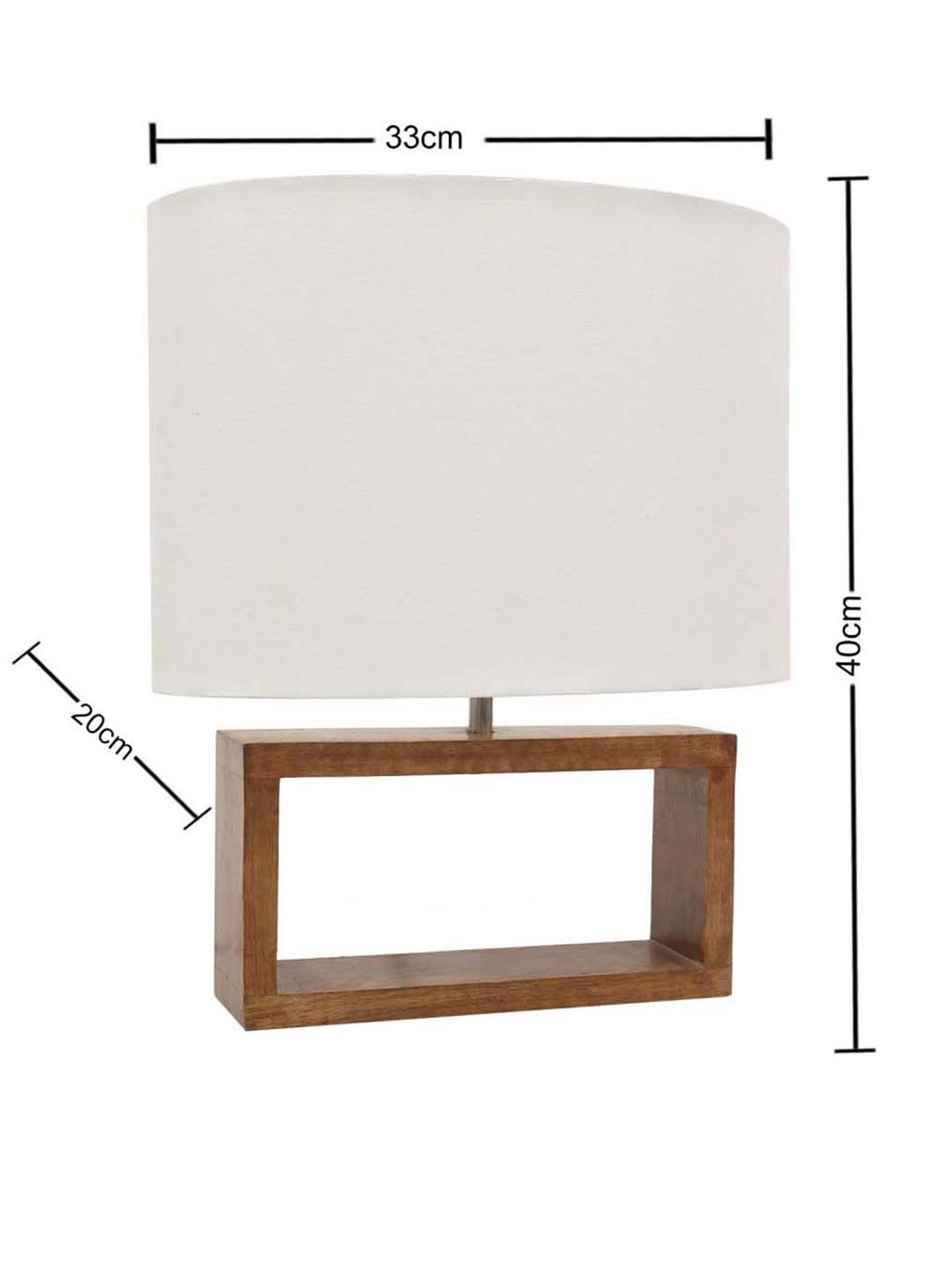 Homesake White & Brown Wood Bedside Desk Nightstand Table Lamp