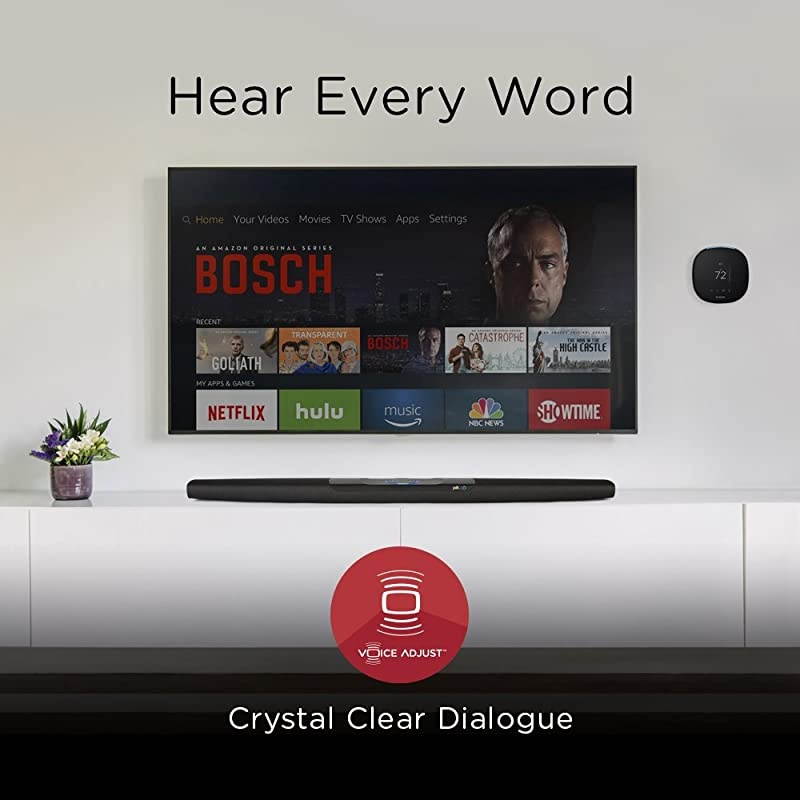 Command Sound Bar with Handsfree  Alexa Voice Control (New Update with Multi-Room Music Built-In), 4K HDMI, and Fire TV Compatible for Your Home Theater