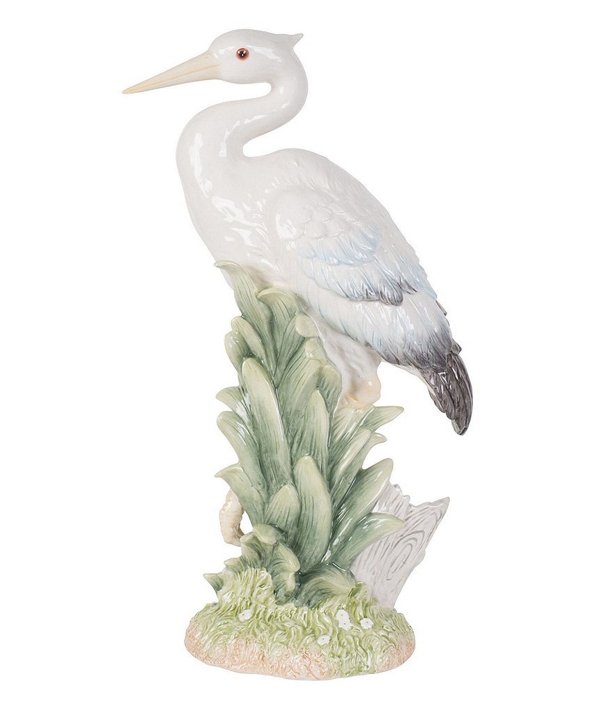Fitz and Floyd Newport Home Tall Egret Facing Forward Figurine