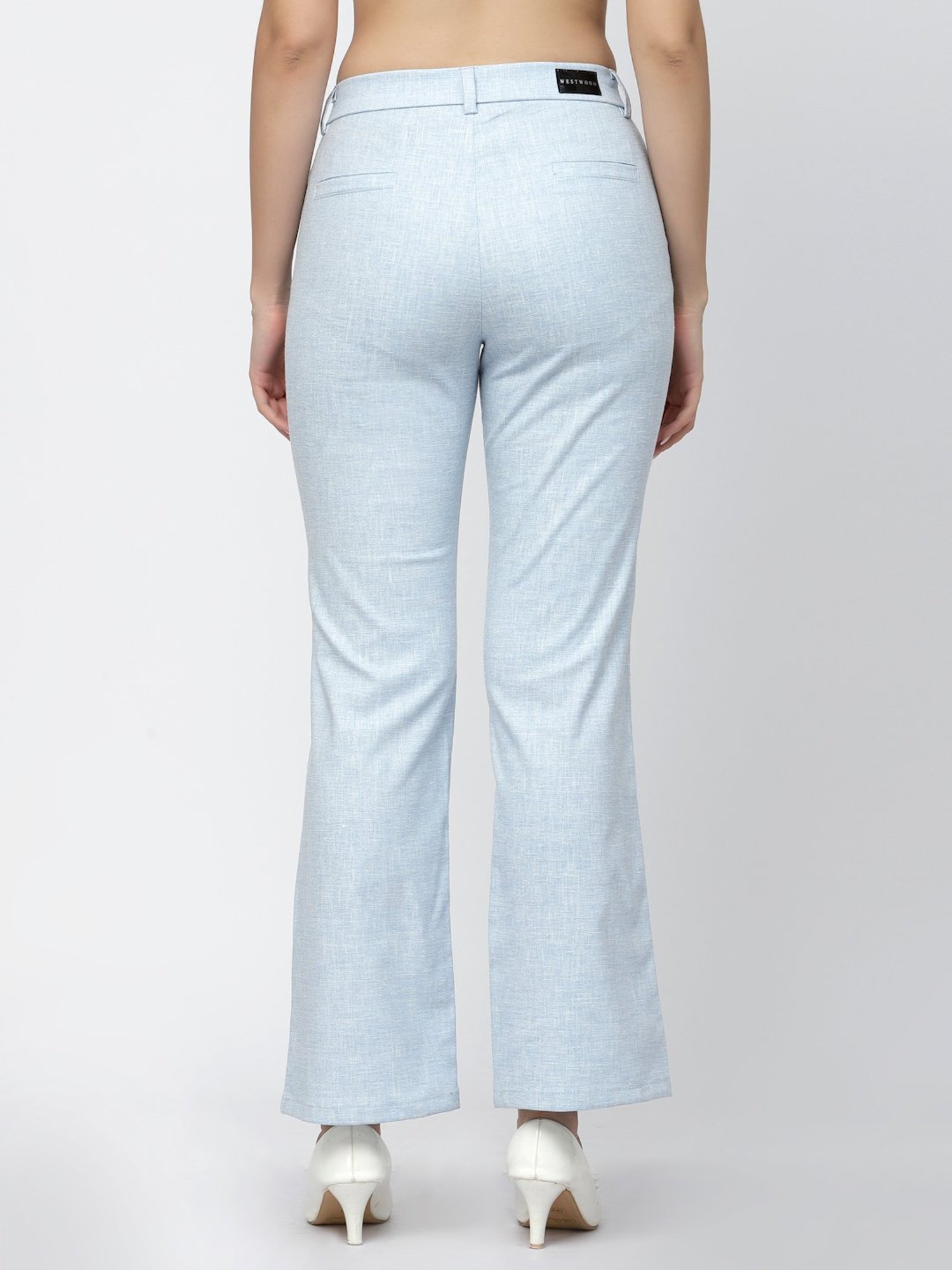 Westwood Sky Blue Relaxed Fit Mid Rise Trousers