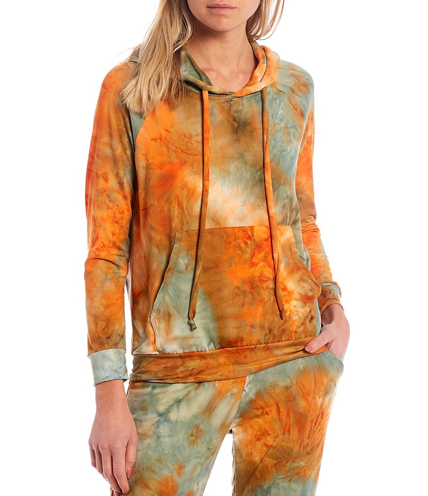 Laila Jayde Tie Dye Long Sleeve Brushed Knit Lounge Hoodie