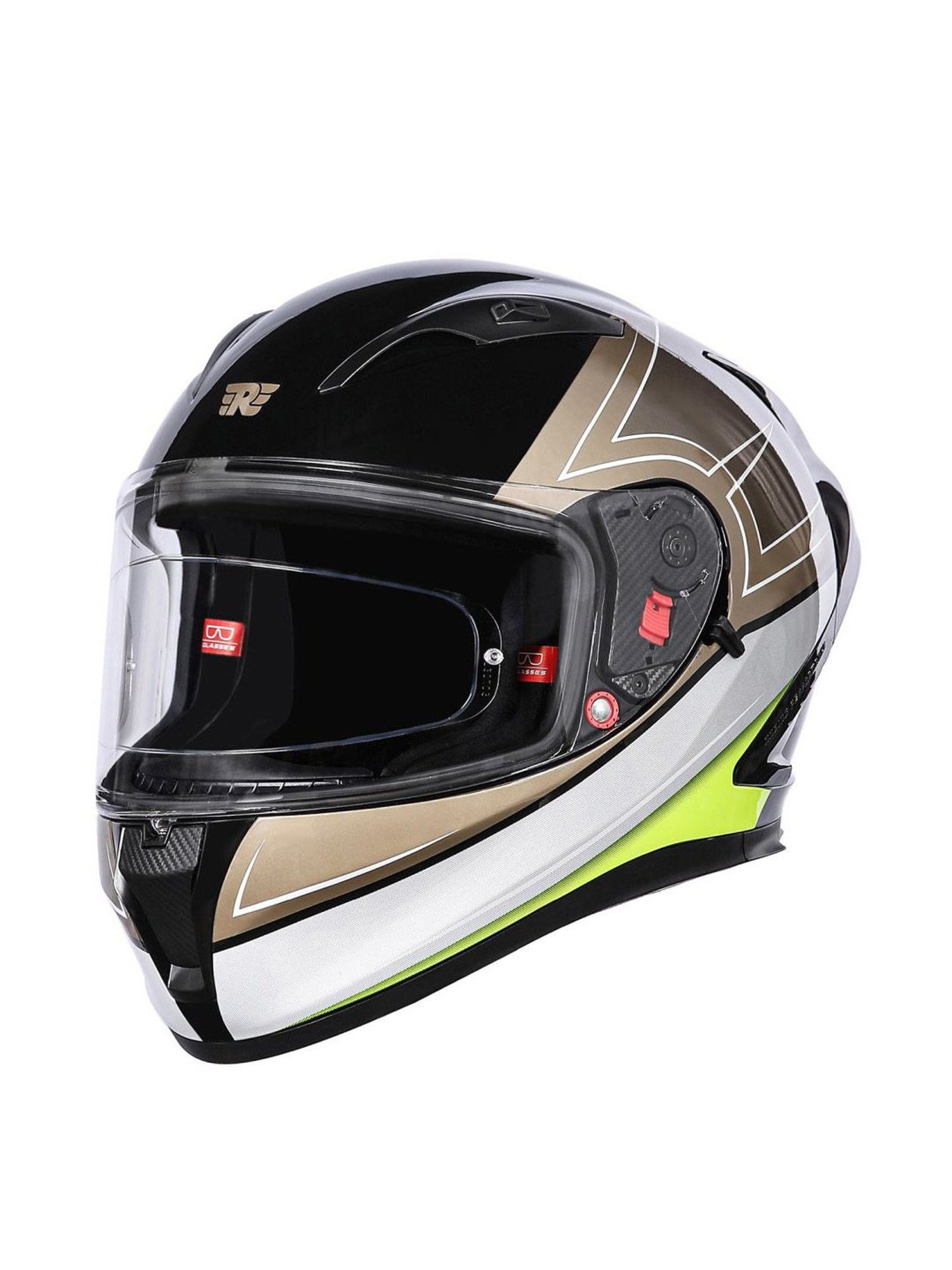 Royal Enfield SpeedX Full Face Golden Printed Helmet