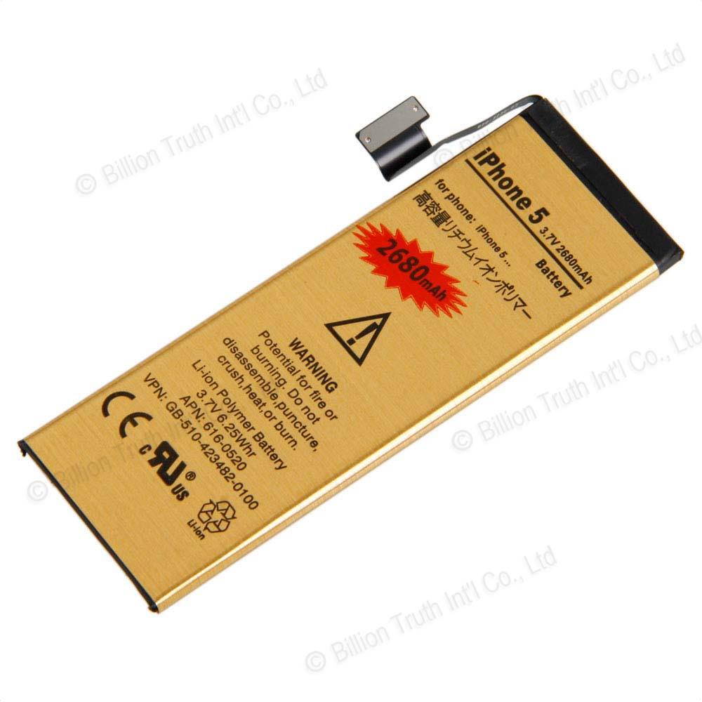 New Replacement 2680mAh High-Capacity Gold Battery for iPhone 5