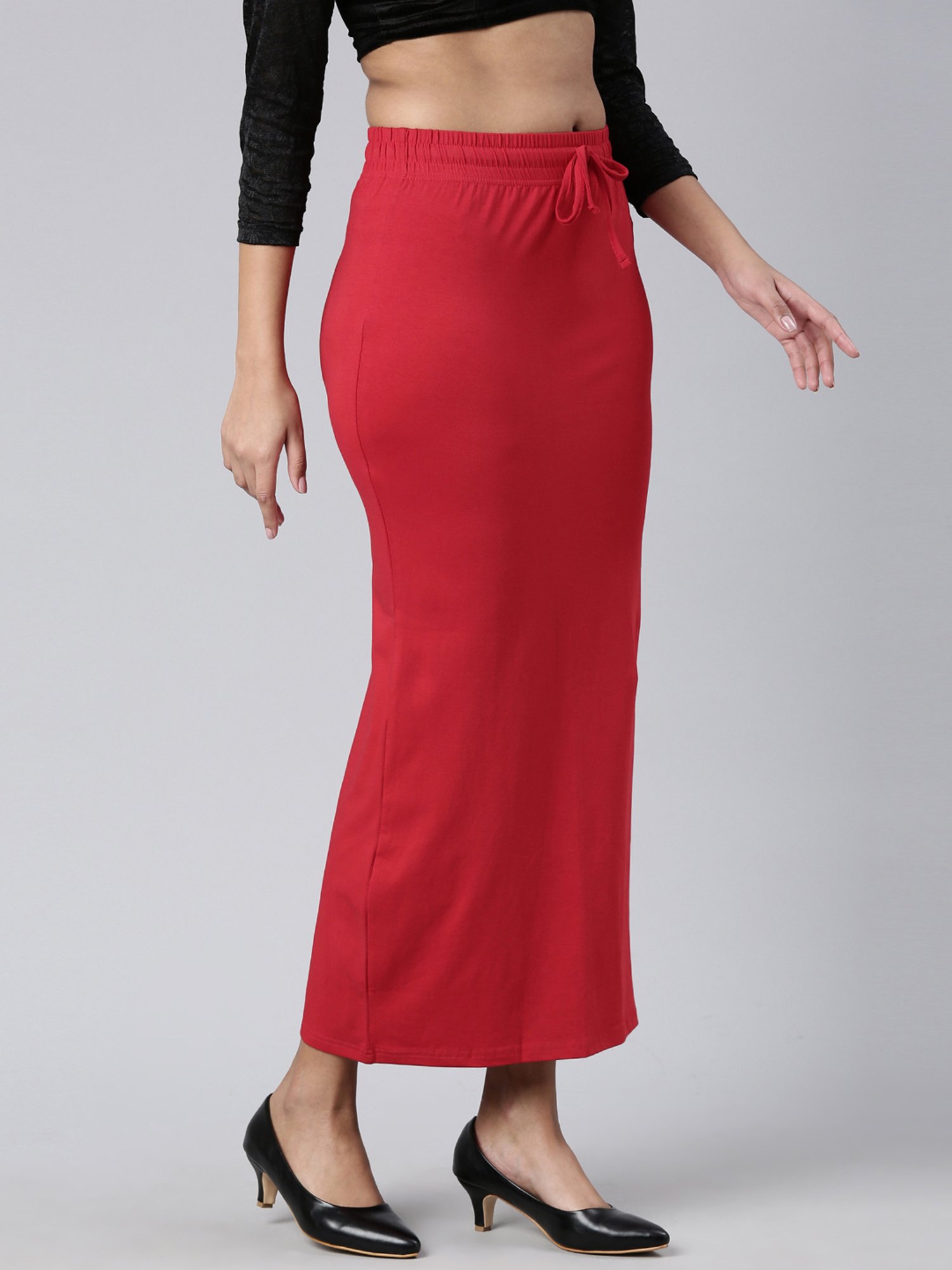 JCSS Red Cotton Saree Shapewear