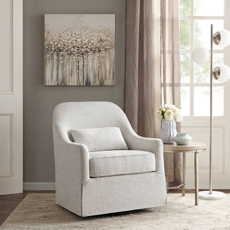 Iona Mid - Century Retro Modern Light Fabric Upholstered Button - Tufted Wingback Rocking Chair - Light Beige - Baxton Studio