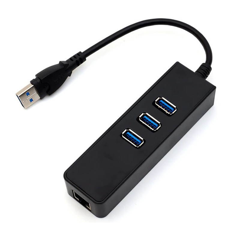 Mini Design 3 ports USB 3.0 + RJ45 Gigabit Ethernet Network card USB3.0 + 1Gbps LAN Port Combo Adapter Cable