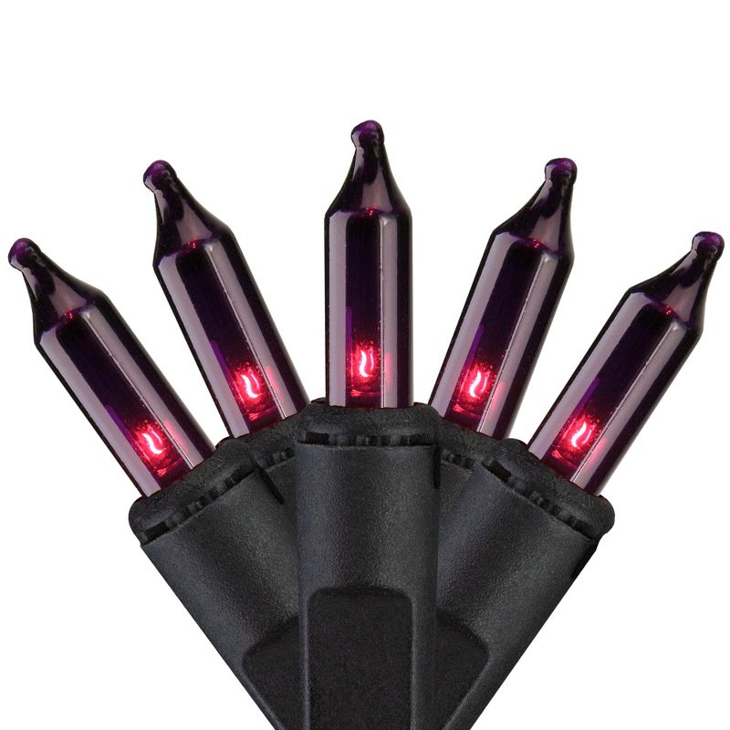 Brite Star Set of 100 Purple Mini Icicle Christmas Lights - 7.8ft Black Wire