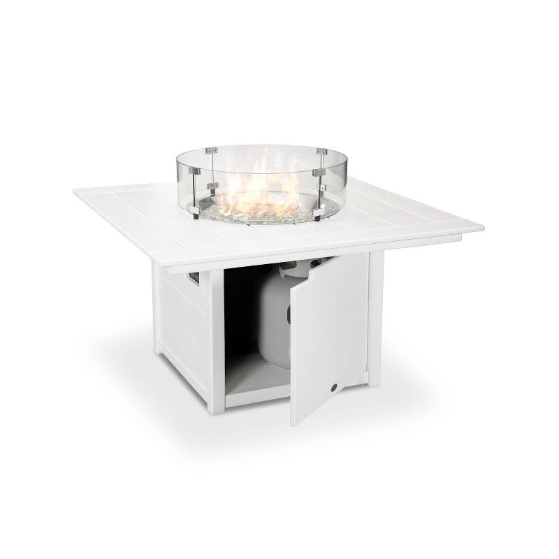 POLYWOOD 42" Fire Pit Table - Square - White