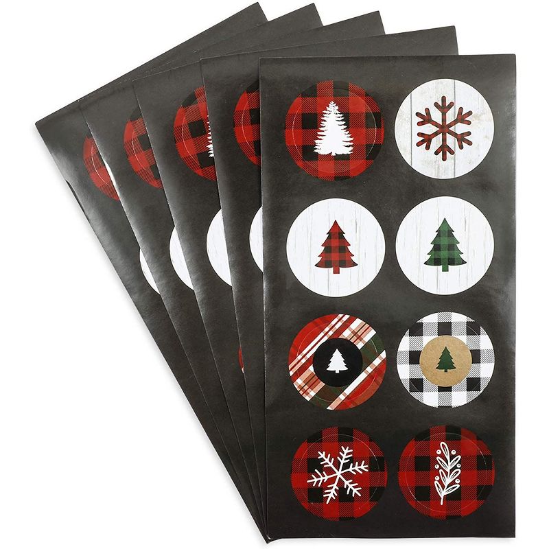 Pipilo Press 36-Pack Christmas Money Cards with Envelopes with Stickers, Buffalo Plaid (3.6 x 7.25 in)