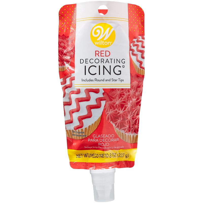 Wilton Red Decorating Icing with Tips - 8oz