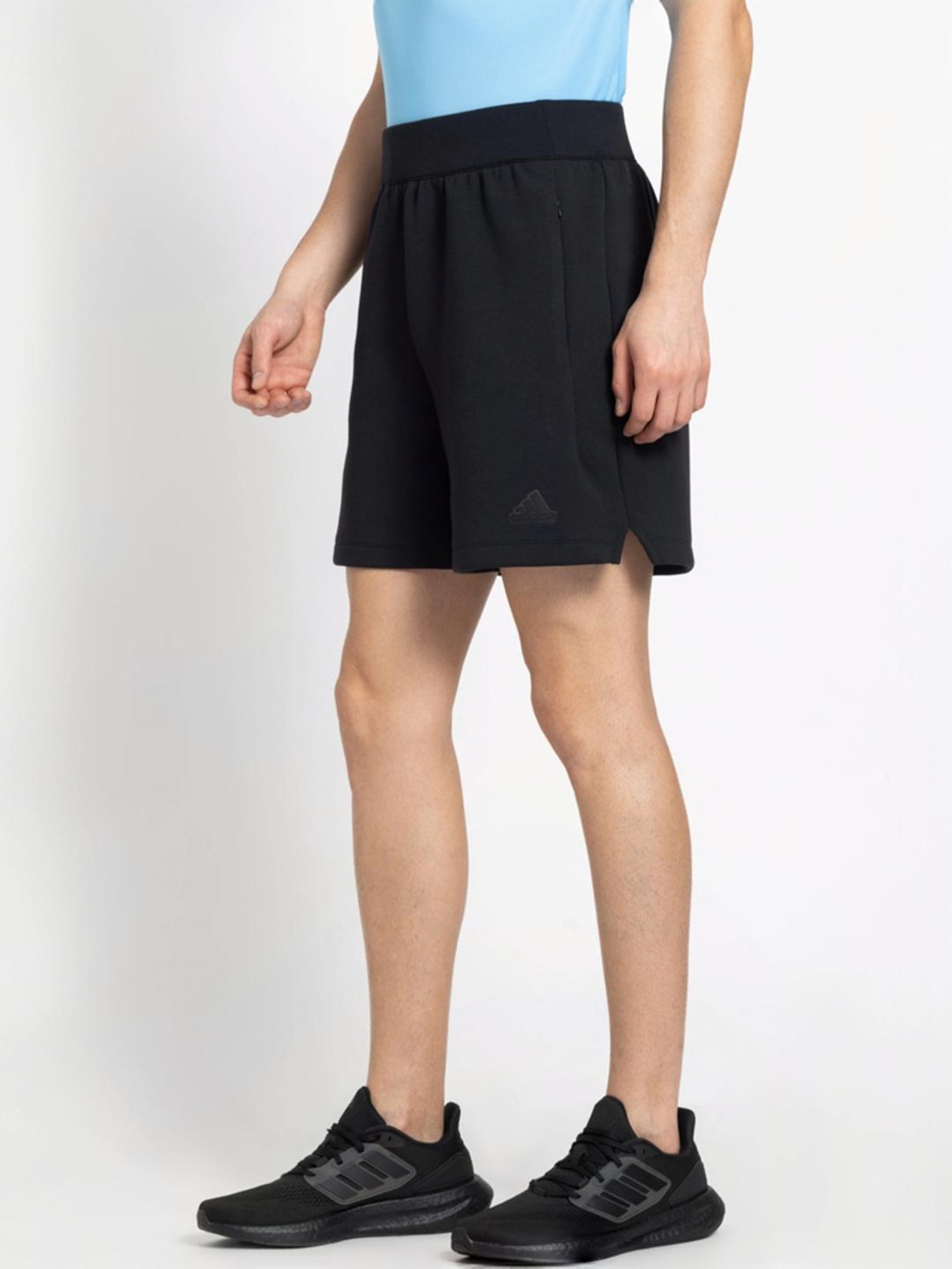 Adidas Black Cotton Loose Fit Sports Shorts