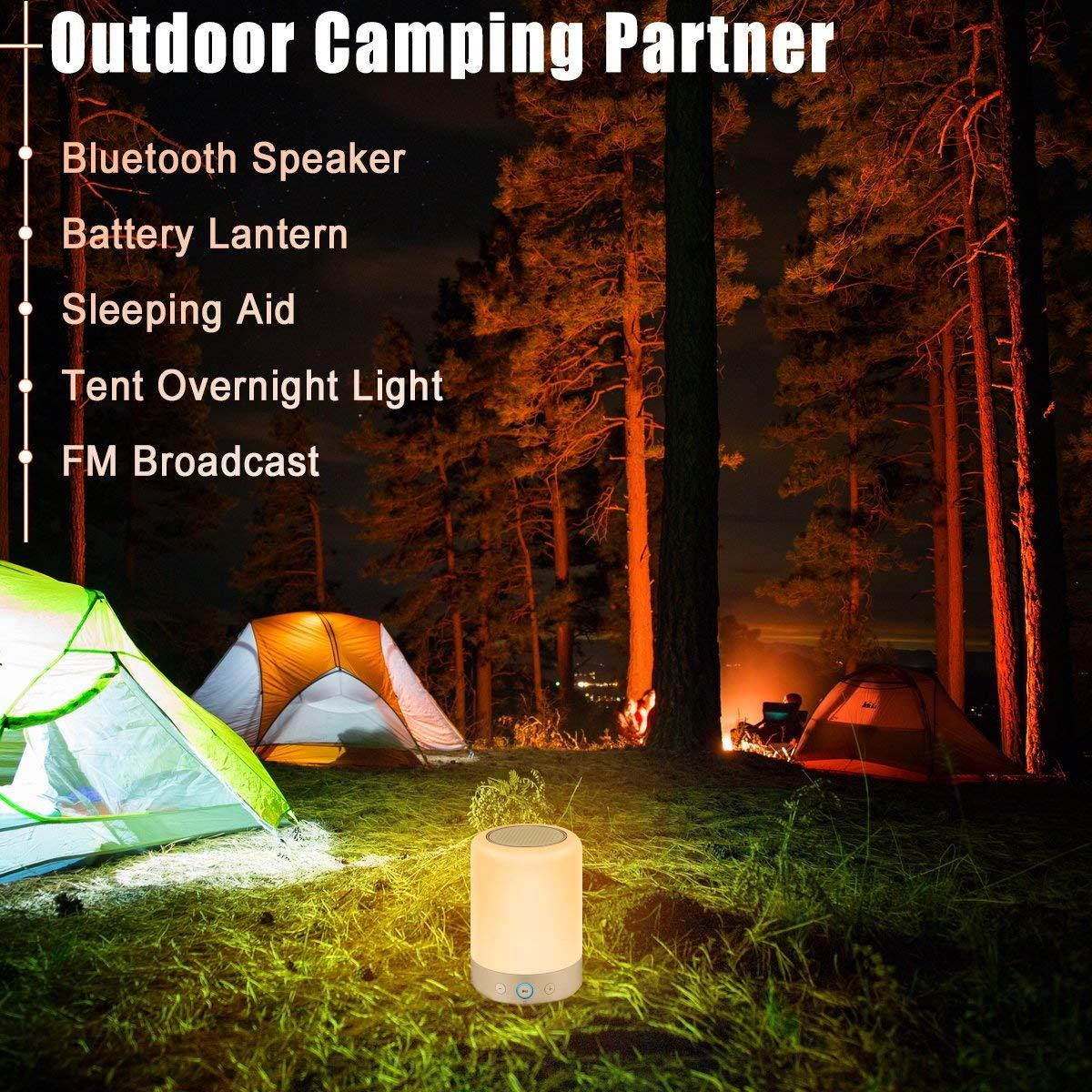 MRCOOL Touch Bedside Lamp with Bluetooth Speaker, Dimmable Warm White Table Lamp & RGB Color Changing LED MP3 Player Mood Light, Best Gift for Men Women Teens Children Kids Night Light