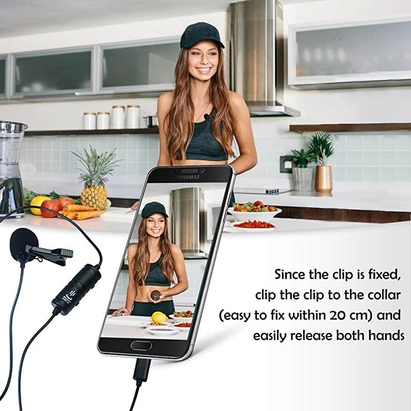 TypeC  Lavalier MicrophoneProfessional Omnidirectional Mic for iPhoneAndroidsCameras and LaptopNo Battery RequiredPerfect Camera Microphone for Recording YouTubeVideoVlogging