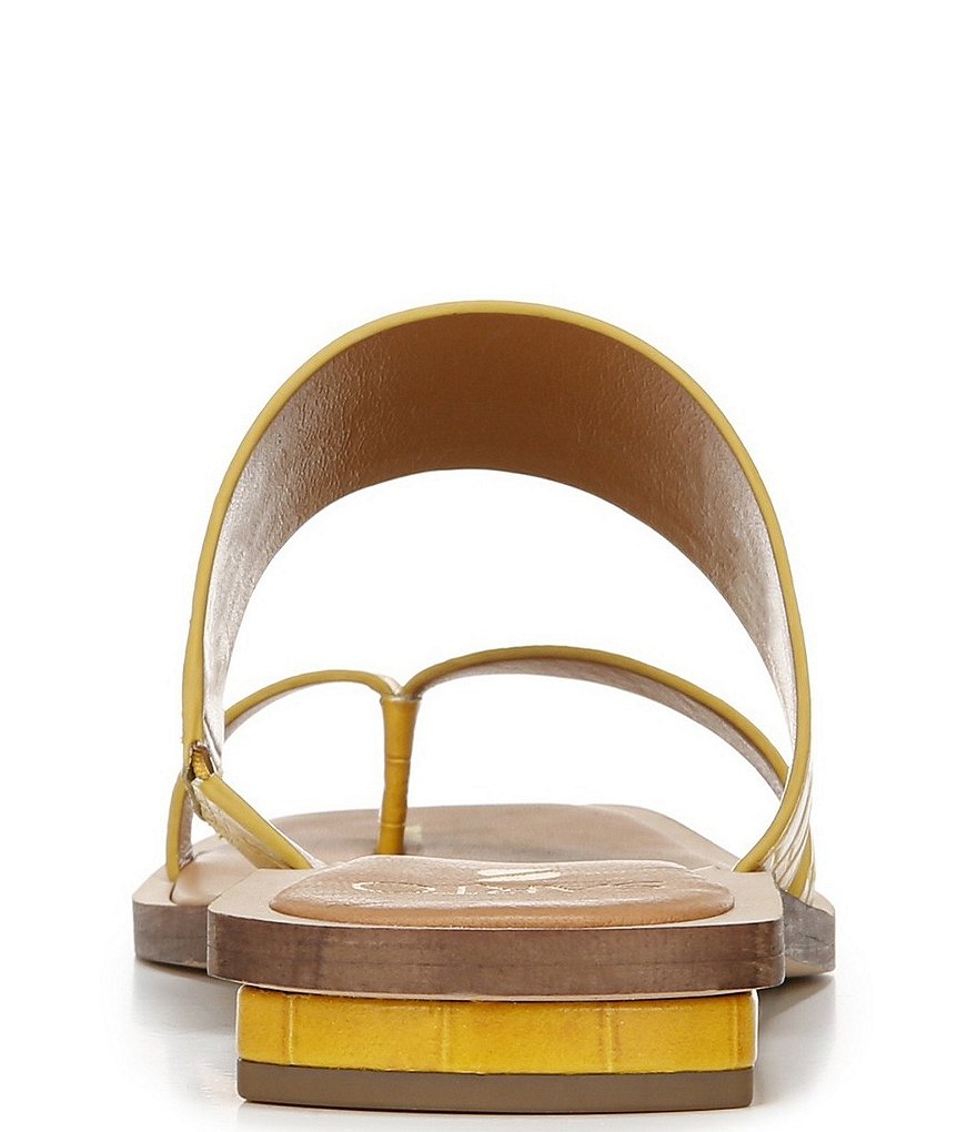 Sarto by Franco Sarto Ediana Croco Print Leather Toe Ring Square Toe Sandals