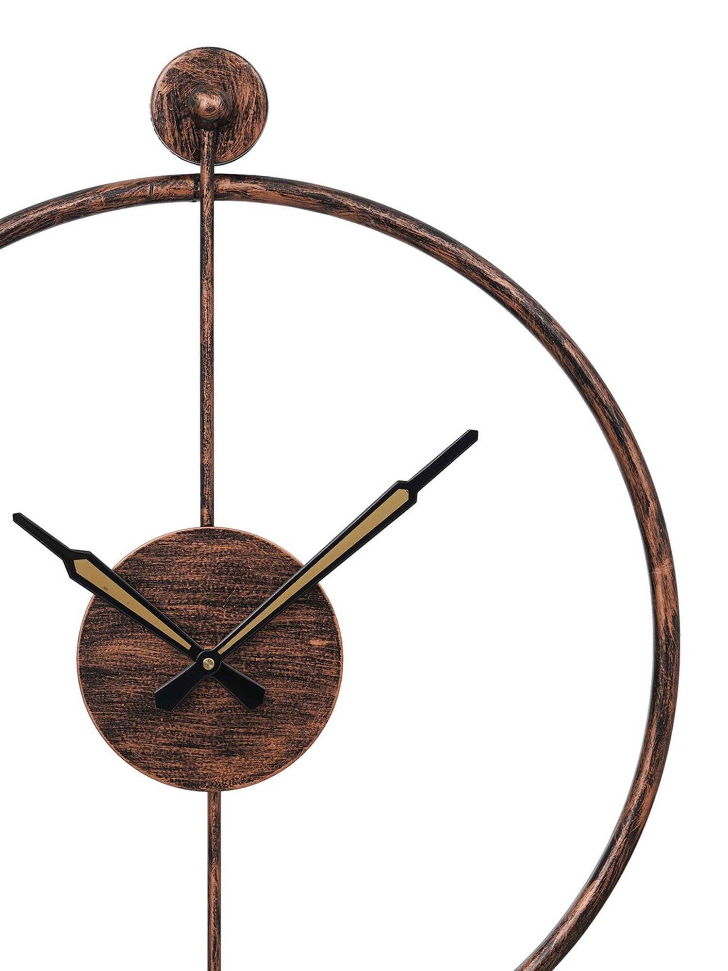 CHRONIKLE Classic Round Black & Copper Rose Gold Iron Wall Clock