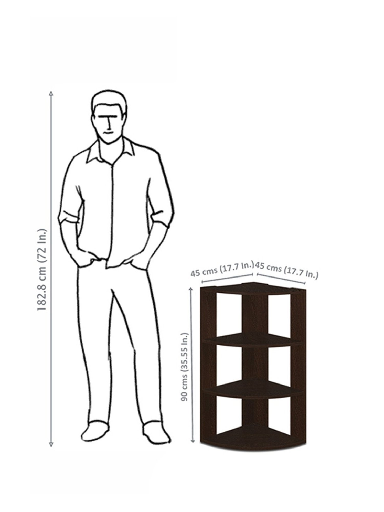 Delite Kom Joy Flowery Wenge Engineered Wood Open Book Shelf