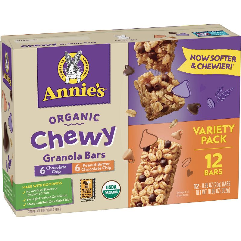 Annie's Chocolate Chip & Peanut Butter Value Pack Granola Bar - 10.68oz/12ct