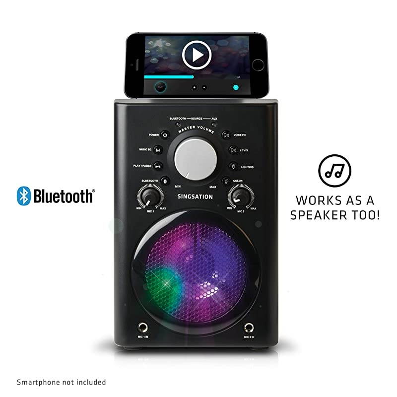 Karaoke Machine Full Karaoke System with Wireless Bluetooth Speaker and Microphone Works with all Karaoke Apps via Smartphone or Tablet